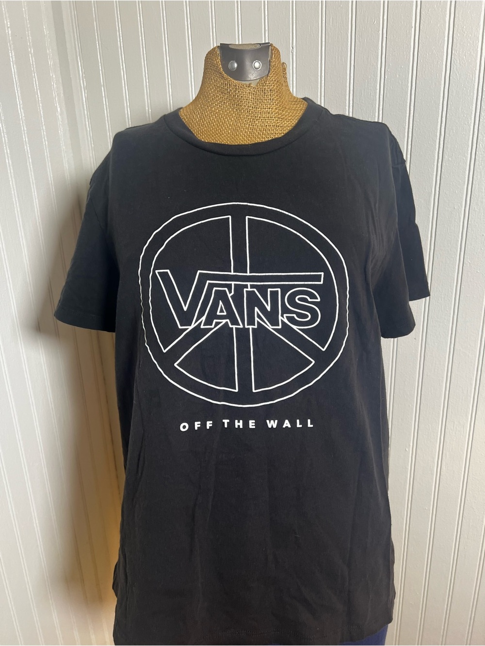 Vans Black T-Shirt with White Peace Logo